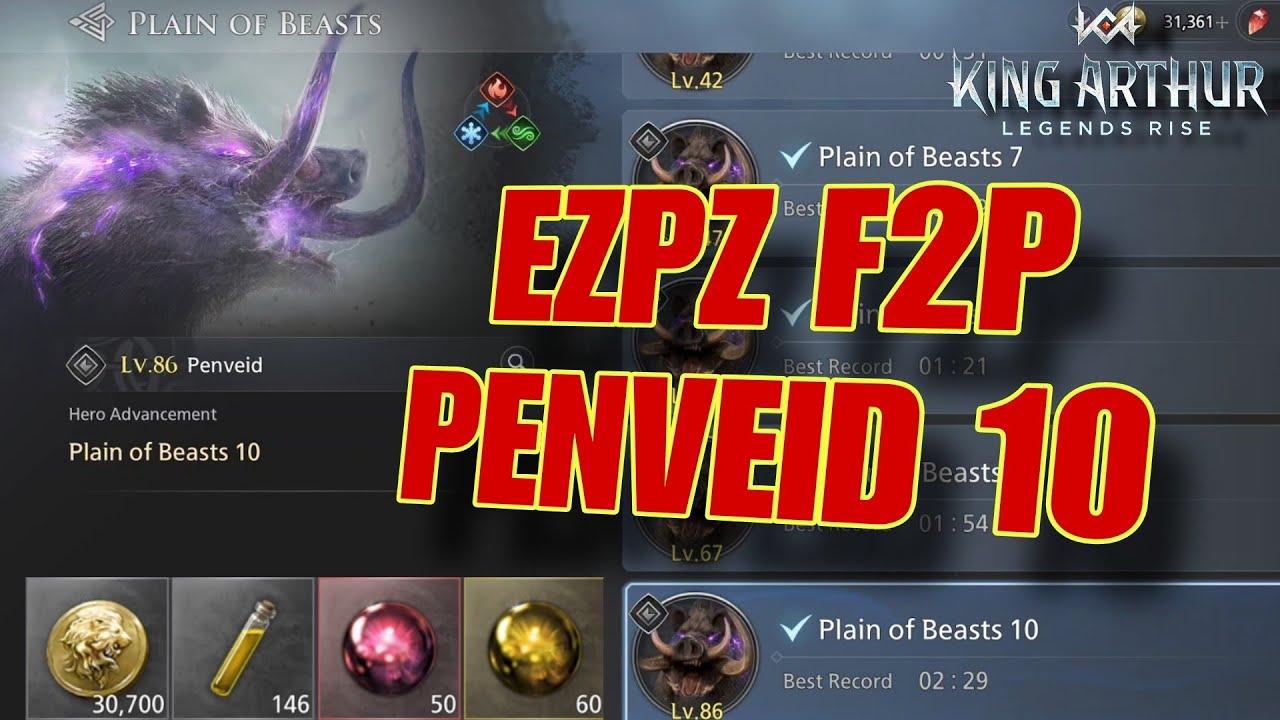 Руководство Pure F2P Penveid 10 - King Arthur Legends Rise