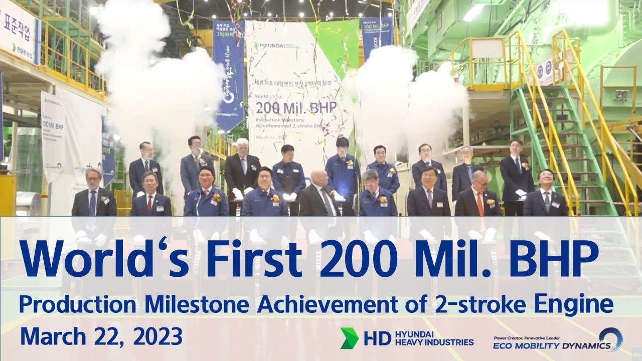 World&rsquo;s first 200 Mil. BHP - Production Milestone Achievement of 2-stroke Engine