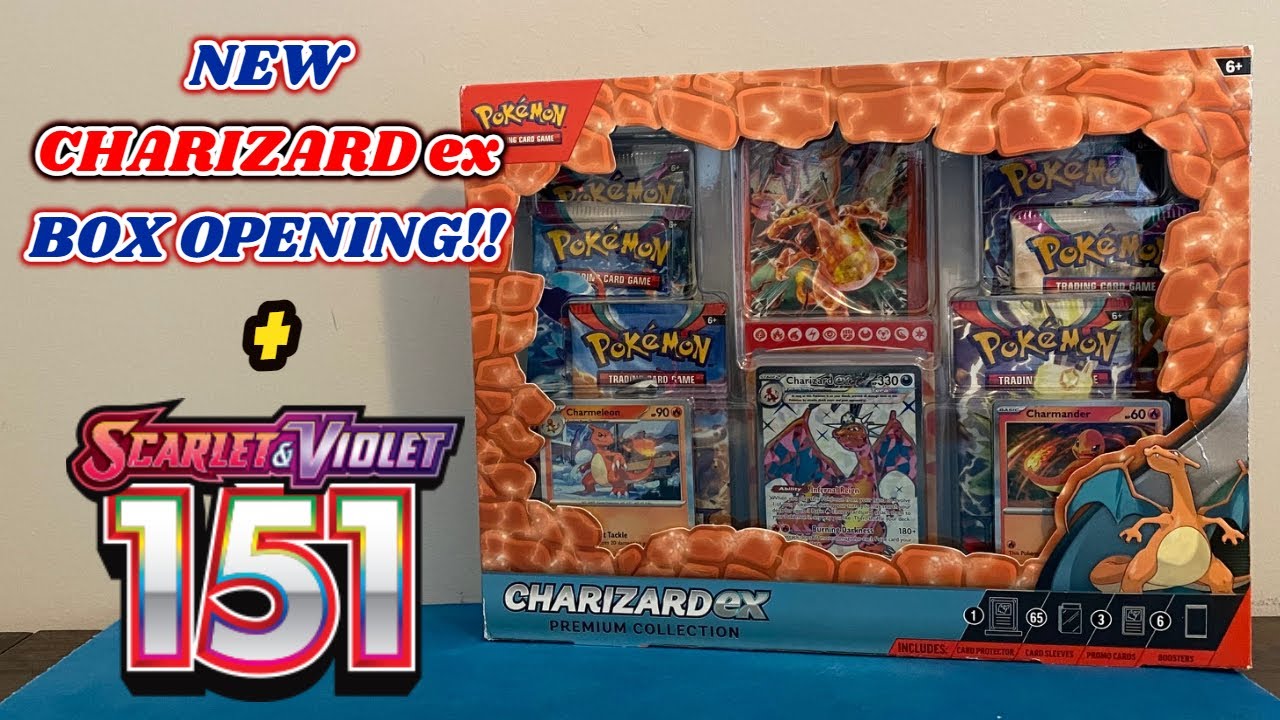 Opening the NEW CHARIZARD EX PREMIUM COLLECTION BOX!! + Pokemon 151 Tins!! (pokemon card opening)