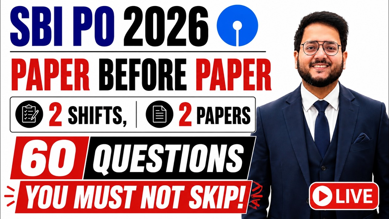 🔴 60 Questions YOU MUST NOT SKIP ✅ SBI PO Prelims 2026 Paper ✅ 2 MOST EXPECTED QUANT PAPER | Harshal