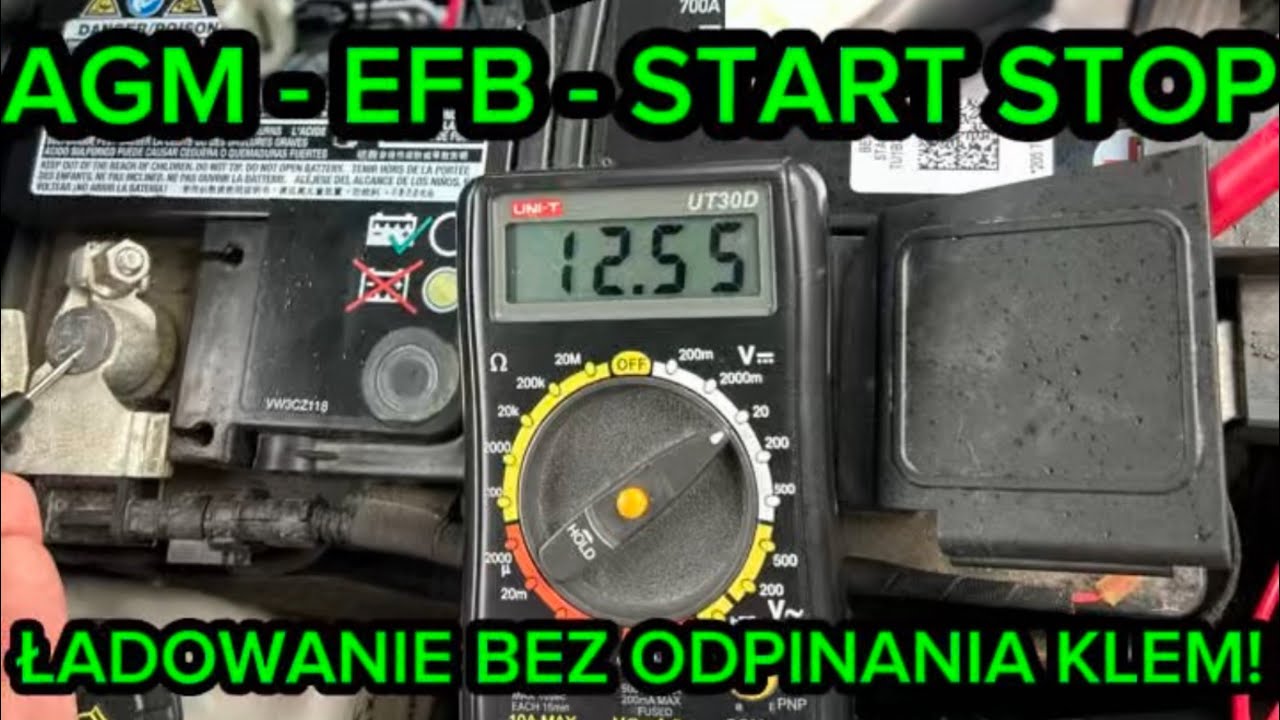 Jak ładować akumulator bez odłączania klem - start stop. 