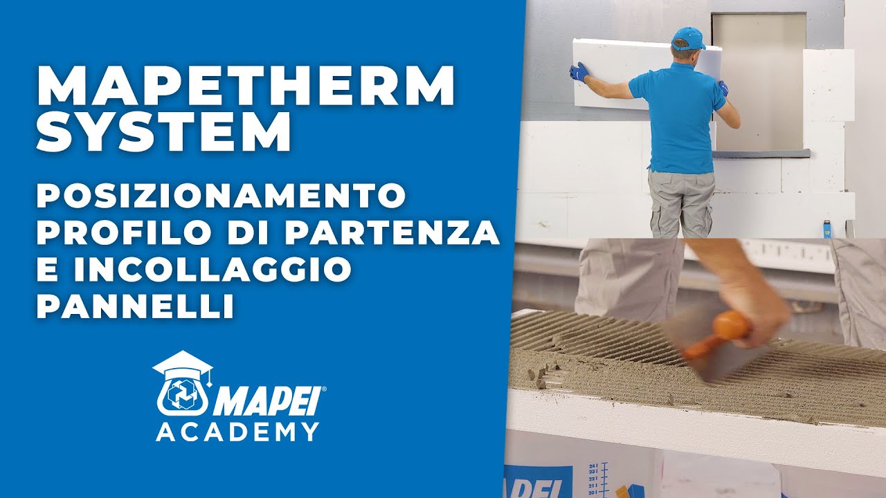 Posizionamento profilo di partenza e incollaggio pannelli isolanti | Sistema a cappotto | Mapetherm