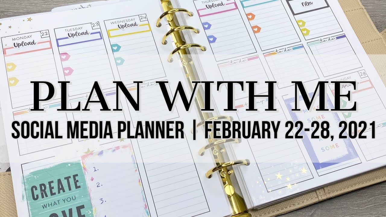 Plan with Me | Social Media Planner | February 22-28, 2021 #notiq #lightsplanneraction
