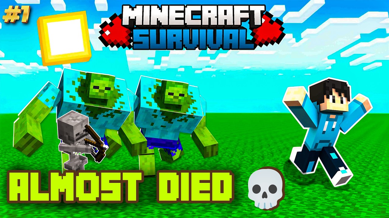 I Almost Died on My FIRST Night in Minecraft 😨 EP 1 #minecraft