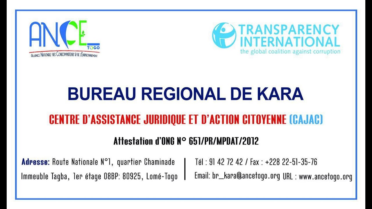 À LA DÉCOUVERTE DU BUREAU REGIONAL DE L'ANCE-TOGO DE KARA