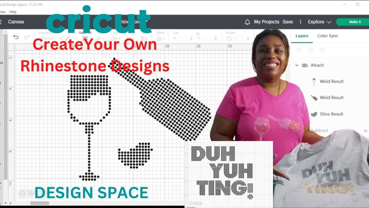 Cricut design space HACK!|text & SVGs to Rhinestone designs