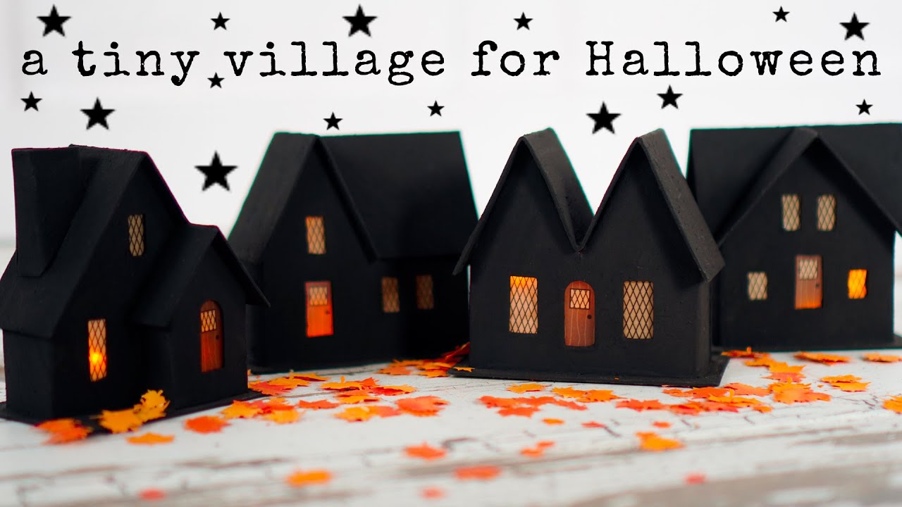 Gothic Putz Houses for Halloween! 🦇 Craft a Halloween Village with Me
