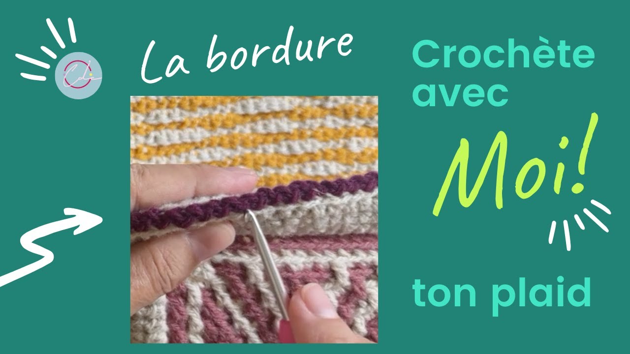 #70 Plaid mosaïque au crochet - Bordure du plaid