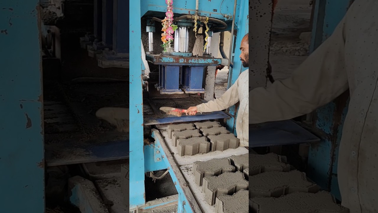 How Concrete Road Blocks Are Made Full Machine process #shorts