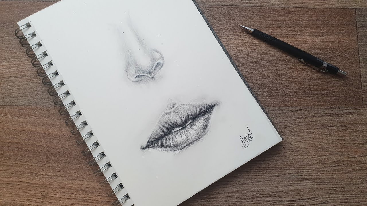 Do This If You Want to Draw The Perfect Facial Features! (Nose & Lips) [Pencil Sketch Realistic]