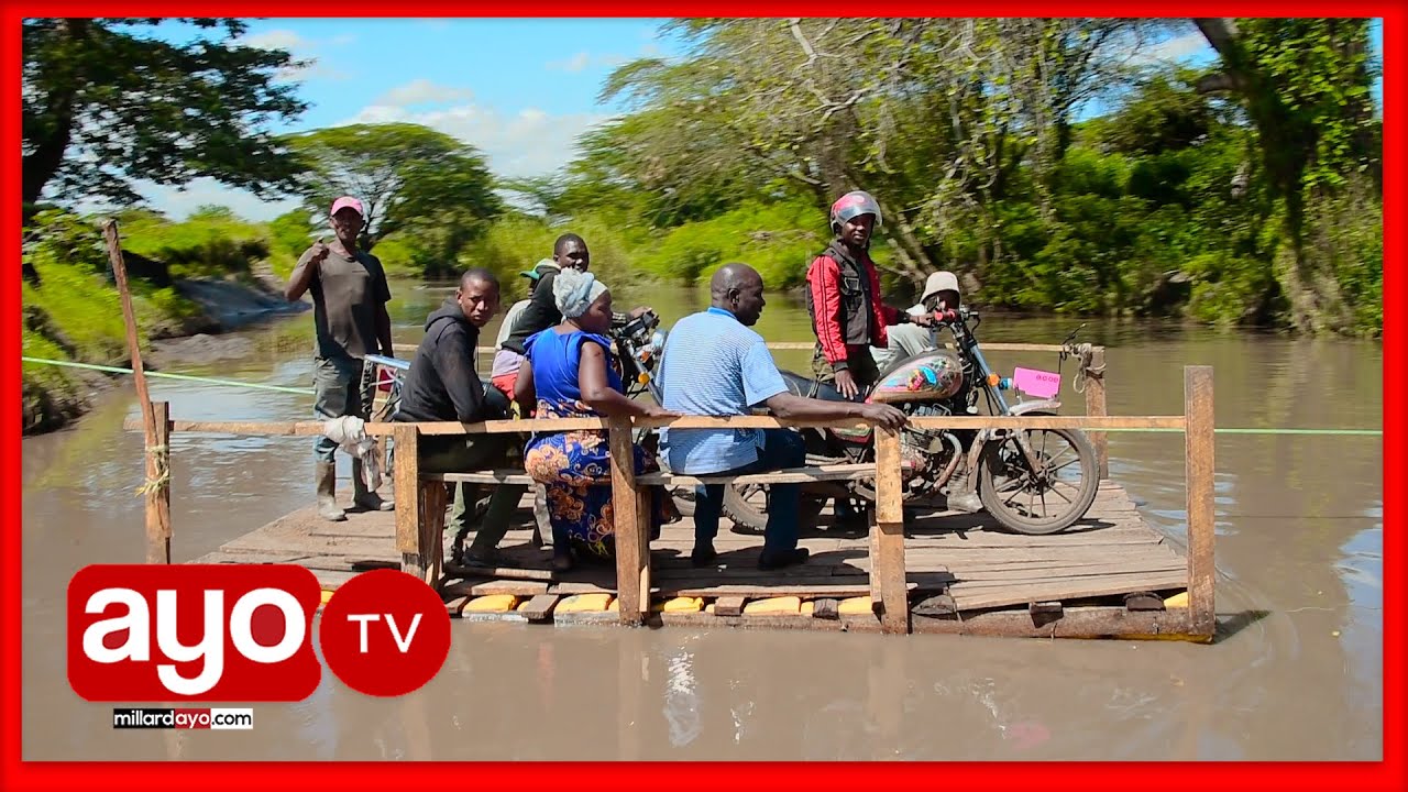 JAMAA WAMEBUNI KIVUKO KWA MADUMU NA KAMBA, KINABEBA ABIRIA 30 NA PIKIPIKI 6