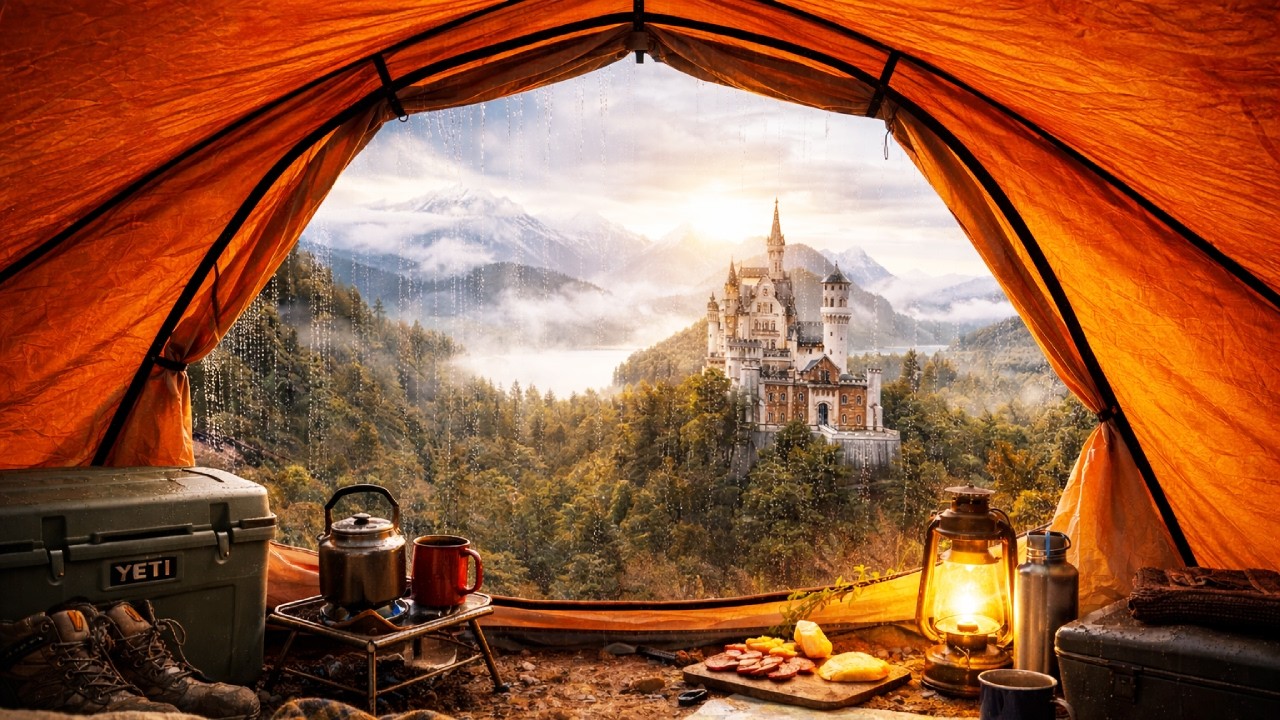 Is This The Most Magical Camping Setup Ever? 1 Hour Rain Sound for Sleep