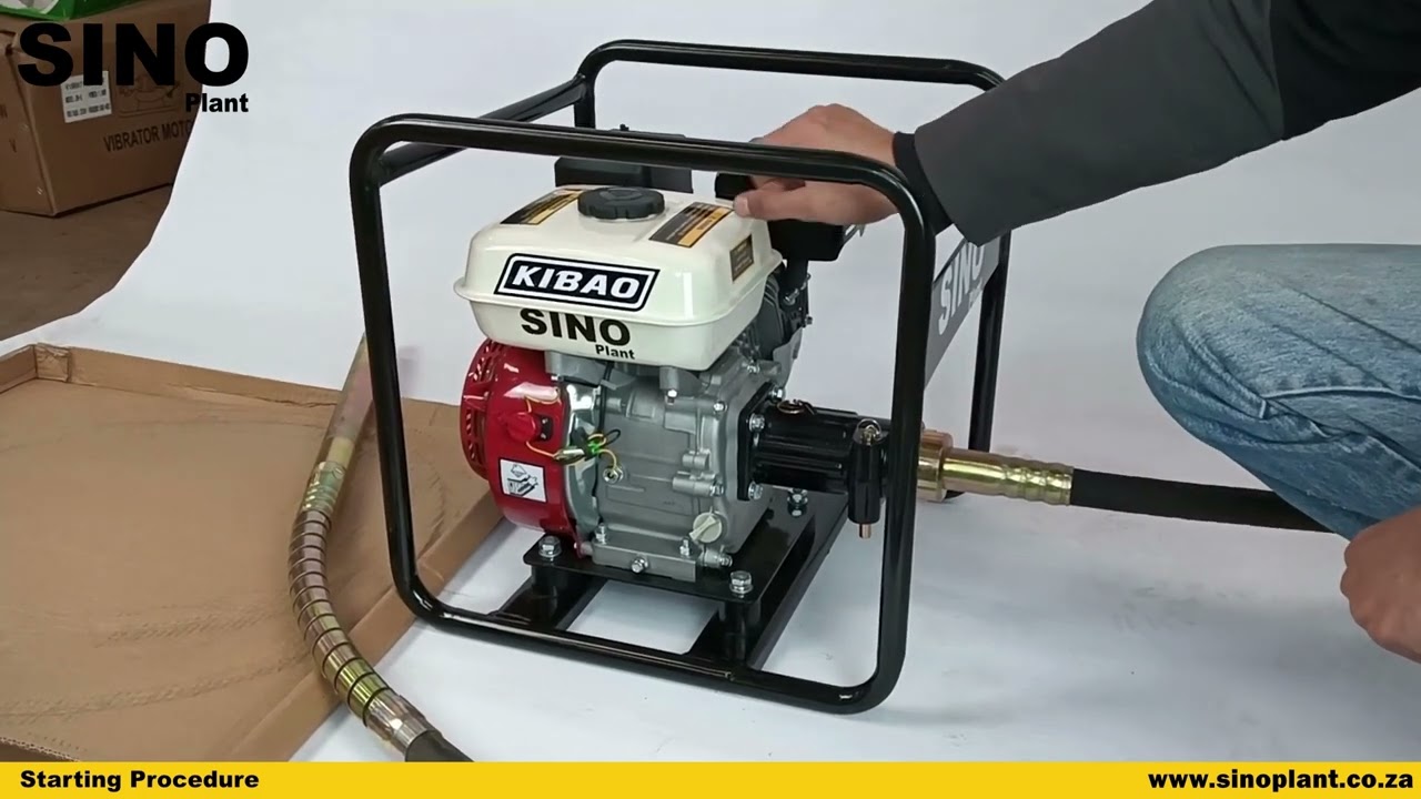 How to Start and Operate the Vibrating Poker Power Pack Drive Unit Petrol Engine | SINO Plant Demo