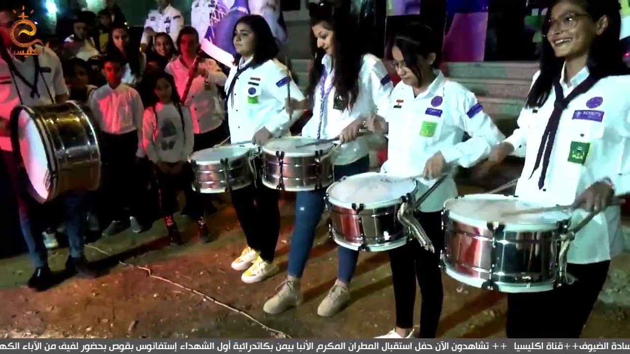 استقبال أسطوري من كشافة اول الشهداء بقوص للمطران الأنبا بيمن بكاتدرائية أول الشهداء إستفانوس بقوص