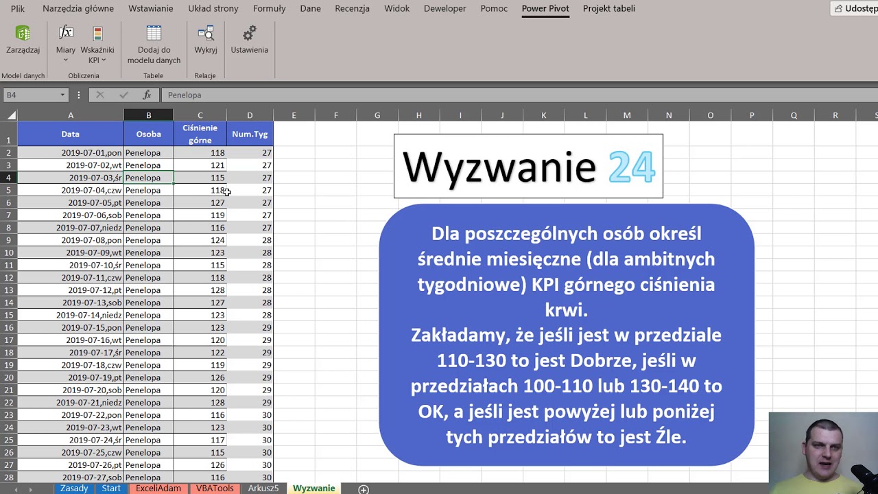 Excel Power Pivot KPI - Wyzwanie 24