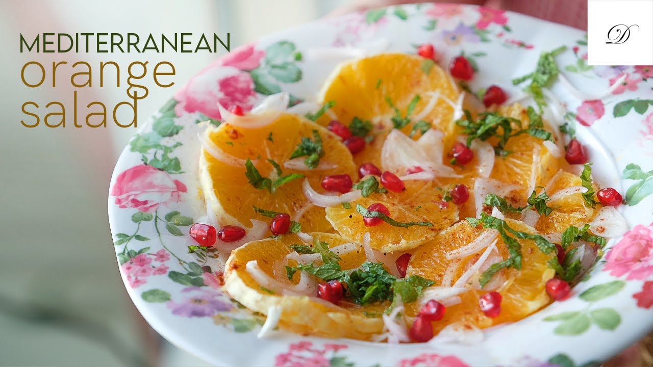 Mediterranean Orange Salad | Quick and Refreshing Salad | Droolsss