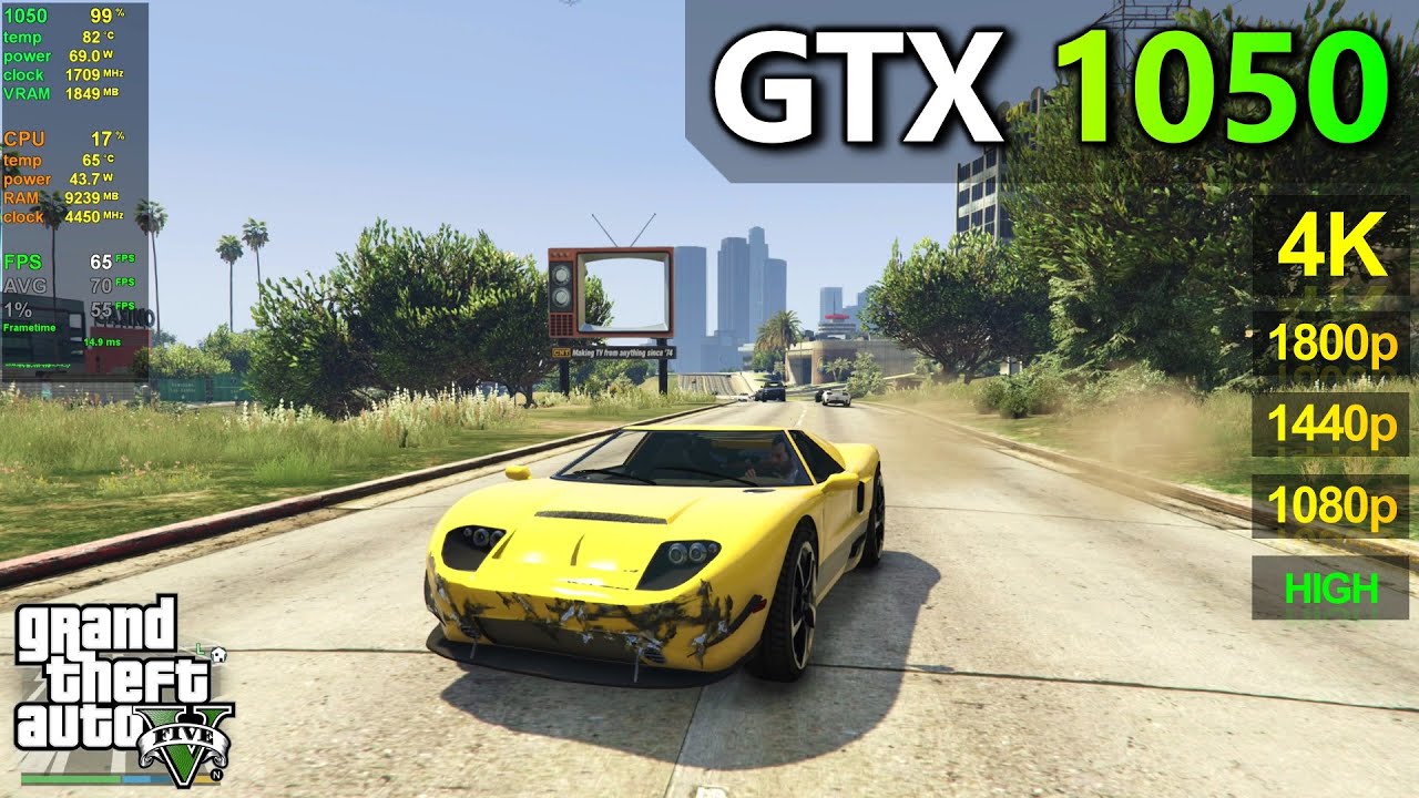 GTX 1050 | GTA 5 — 1080p, 1440p, 1800p, 4K