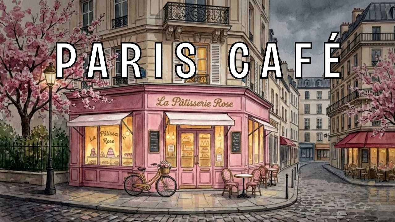 PARIS CAFE 🌸 Spring Patisserie Corner Street for Studying | Soft French Instrumental