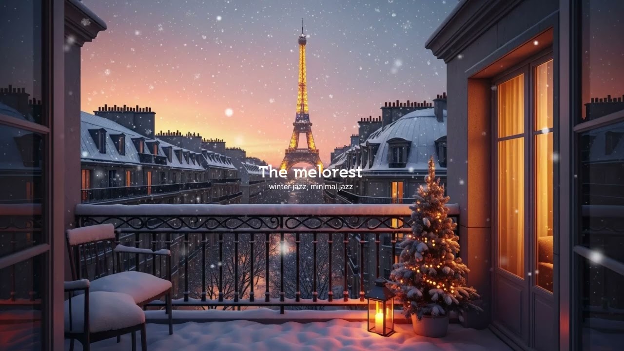 [Playlist] Cozy Balcony Evening, Soft Jazz & Snow Falling Over Paris for Deep Relaxation