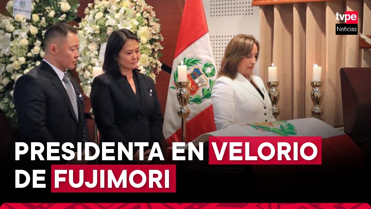 Presidenta Dina Boluarte asiste a velorio de Alberto Fujimori en sede del Ministerio de Cultura