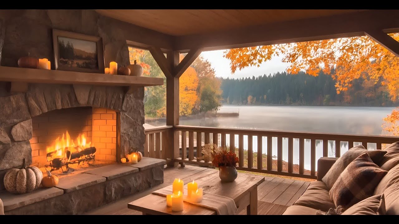 6 Hours Cozy Fireplace, Water & Birds Sounds 🔥🌊🐦 Relaxing Nature Ambience for Sleep