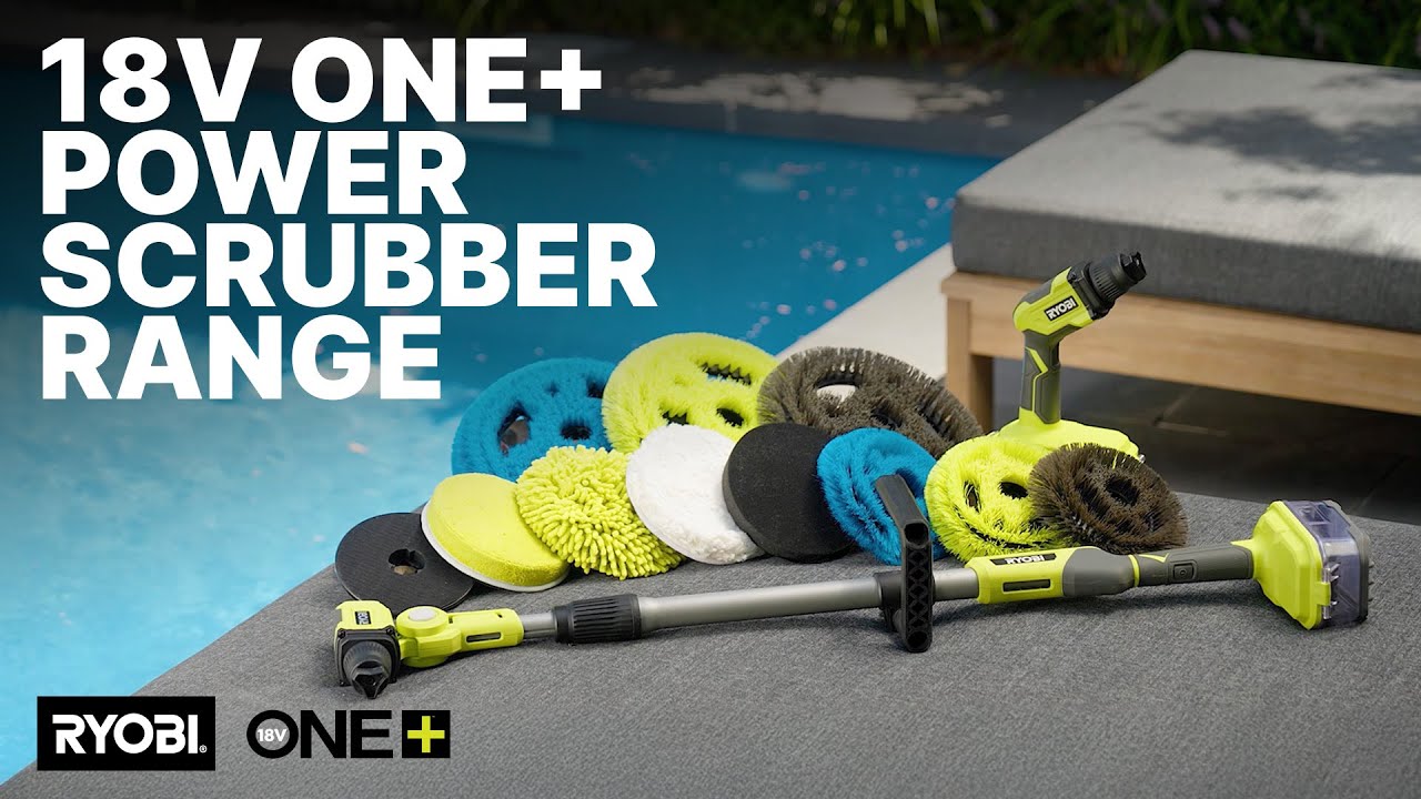 Clean inside and out with the RYOBI 18V ONE+ Power Scrubber Range