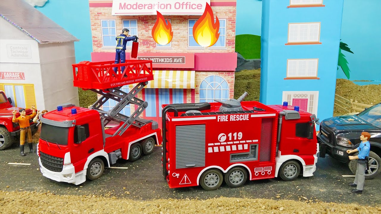 новая пожарная машина игрушечная игра с распаковкой Fire Truck Car Toy Play