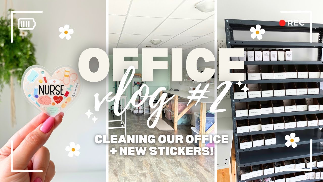 OFFICE VLOG #2: Cleaning our Office + Unboxing New Stickers!!