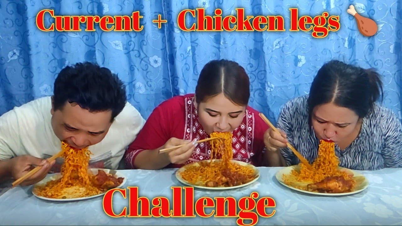 2x Spicy Current Noodles+Chicken Leg Piece Eating Challenge|| Food Challenge❤️