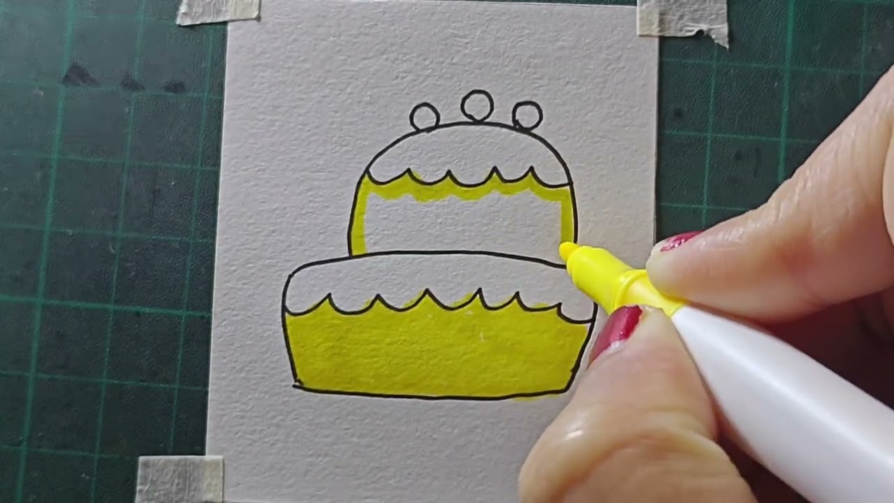Easy cake 🎂 drawing 