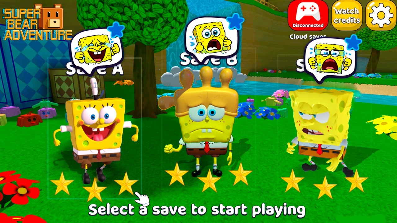 👐😜Karakter Spongebob Baru Dengan Emosi Berbeda! - Super Bear Adventure Gameplay Walkthrough