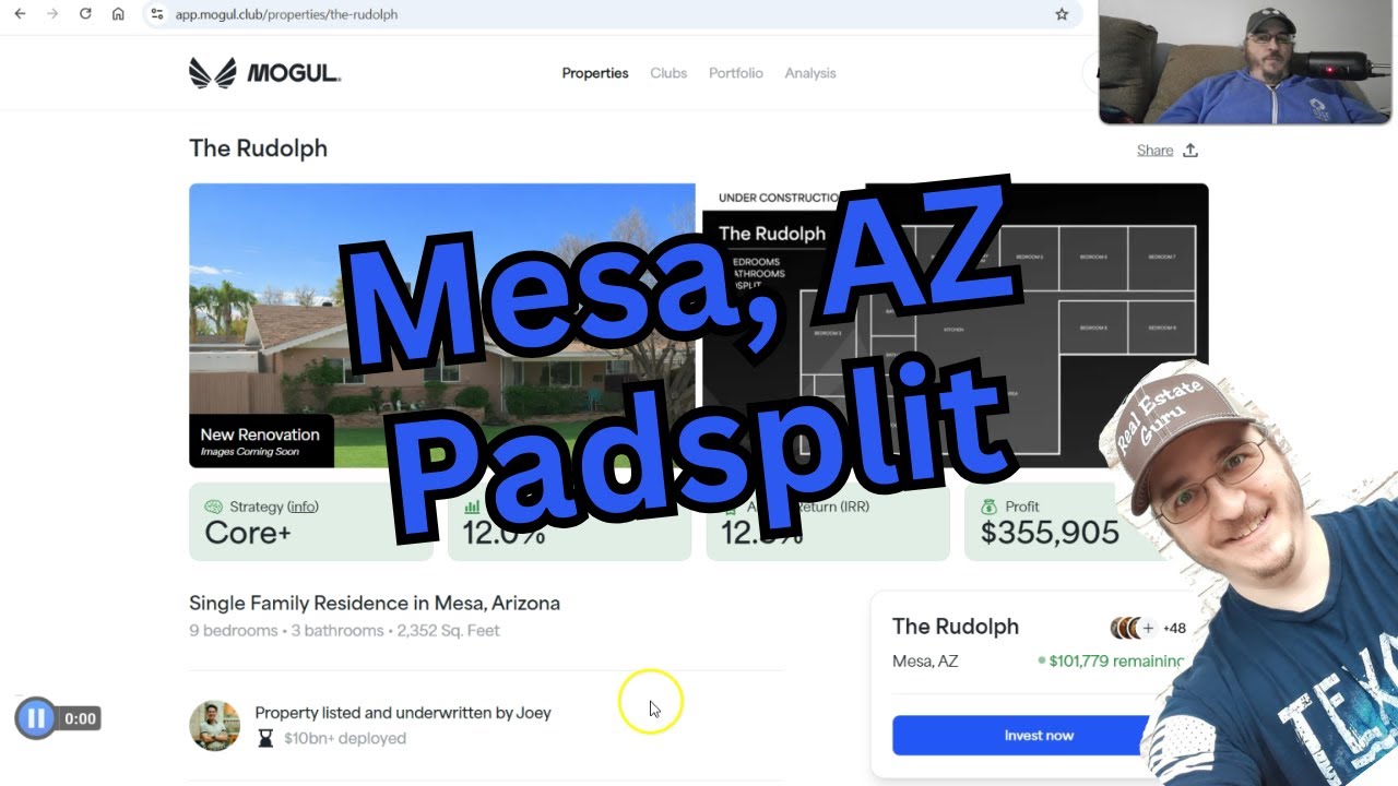 The Rudolph - Investing in Fractional Real Estate on Mogul.Club - Mesa Arizona Padsplit 12% Return?