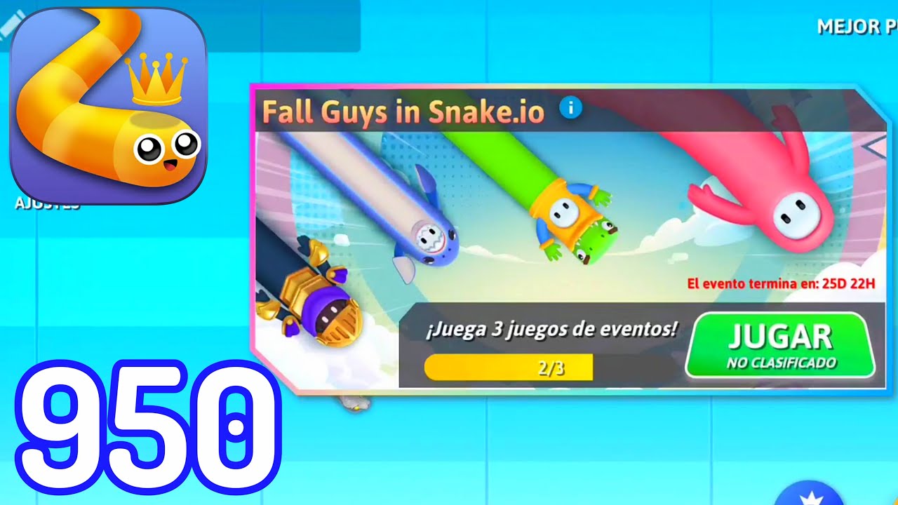 Snake.io-(Gameplay 950)-Fall Guys In Snake.io Nuevo Evento