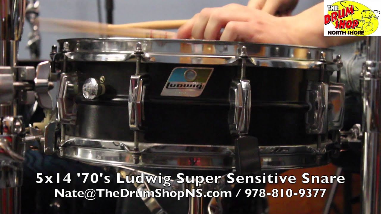 '70's Ludwig Super-Sensitive Snare 5x14 - The Drum Shop North Shore