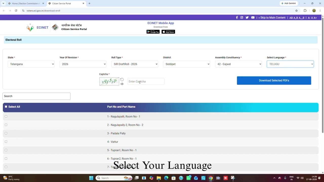 How to Download the Telangana Draft Electoral Roll &ndash; SIR 2026