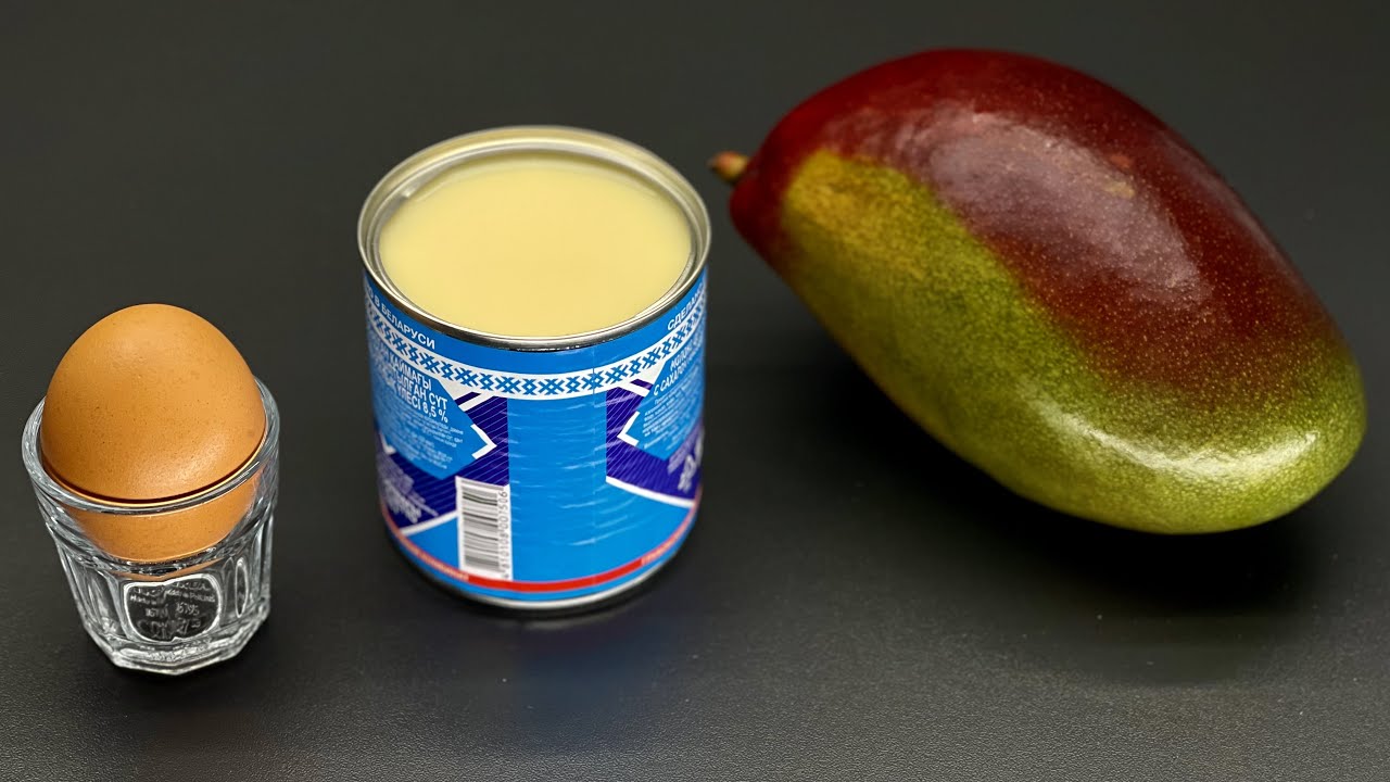 Торт из трех основных ингредиентов! Никакой духовки! Отличный недорогой манговый пирог без выпечки!