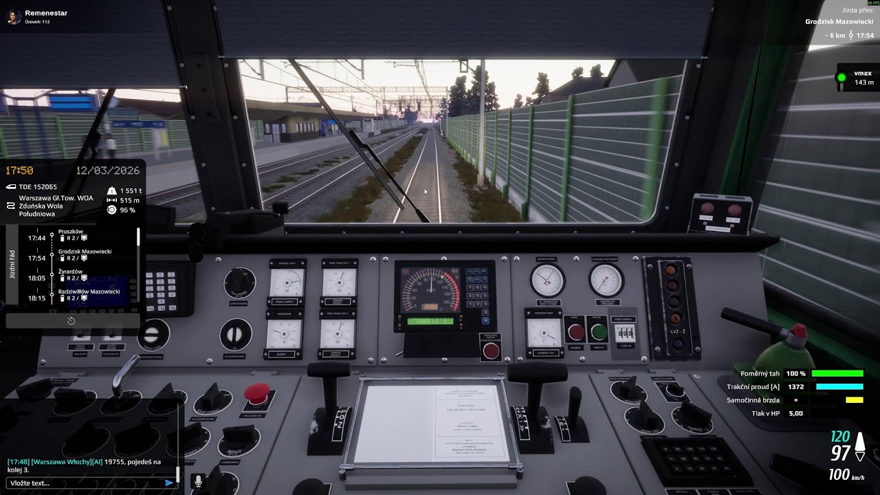 SimRail – Stream Let's Play CZ | Jizda vlakem #02