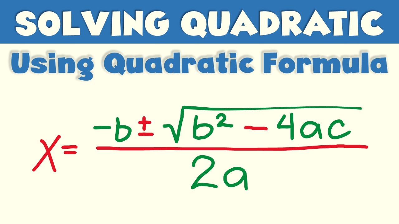 Solving Quadratic Equation using the QUADRATIC FORMULA | Ms Rosette