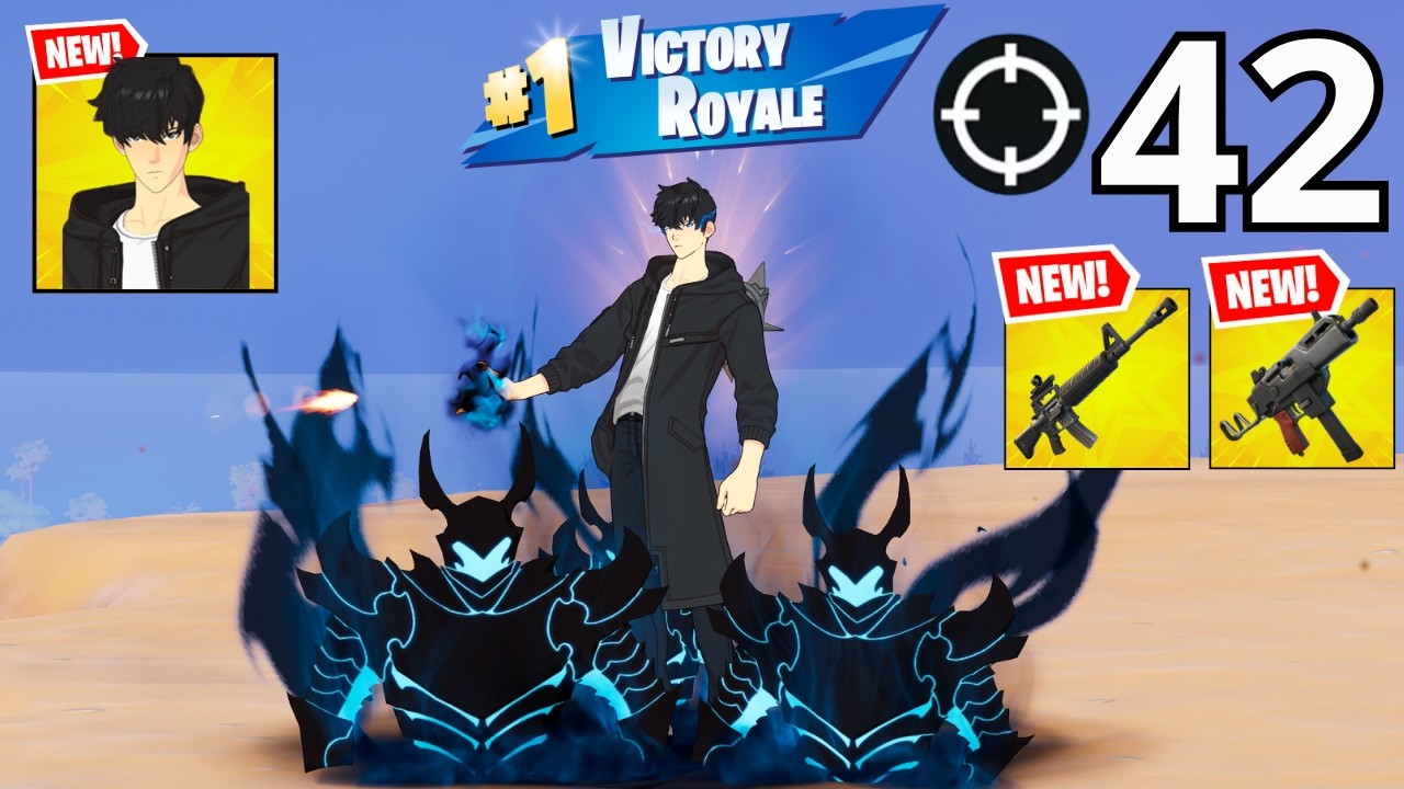 42 Elimination SUNG JINWOO (Solo leveling) Gameplay Wins Zero Build (FORTNITE CHAPTER 7 SEASON 1)
