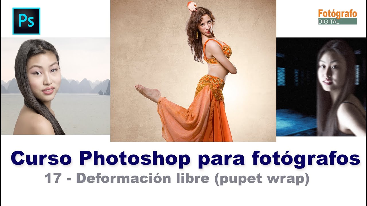 17 Curso de Photoshop - Deformacion de posicion libre Pupet wrap