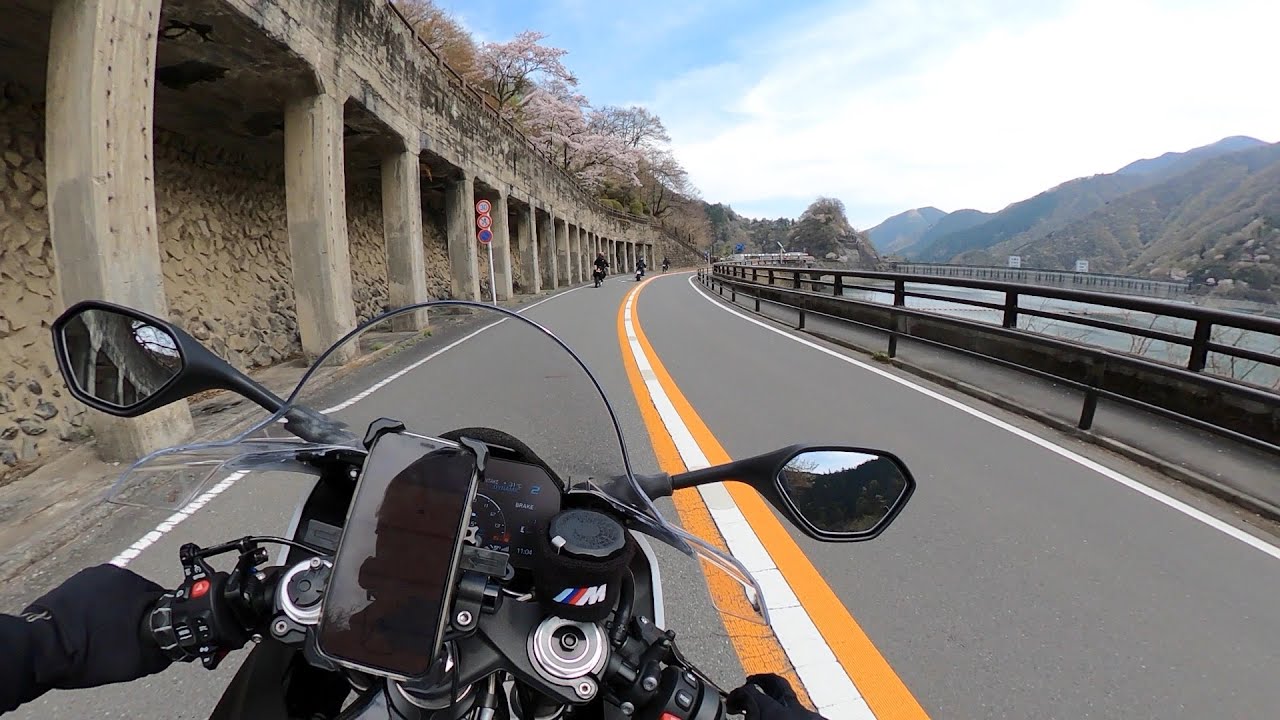 【BMW S1000RR RnineT WR250】奥多摩花見ツーリング okutama cherryblossoms watching tour winding#22