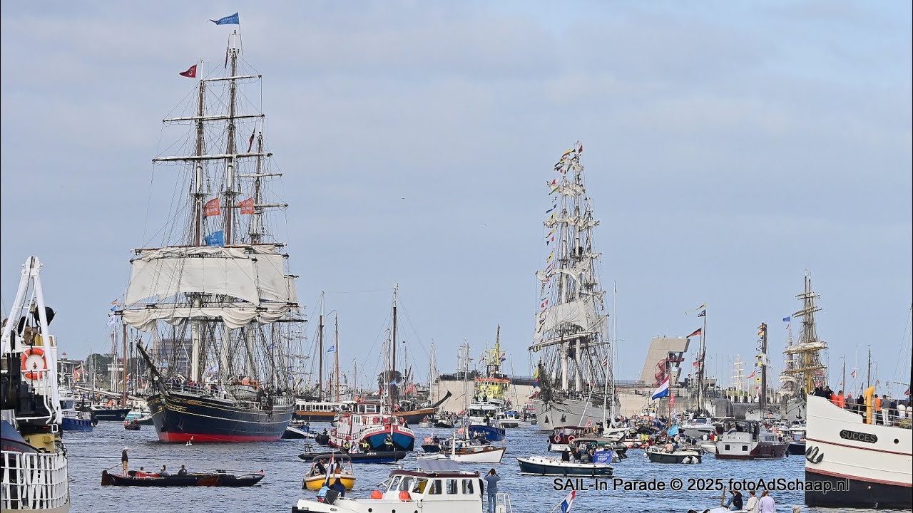 SAIL-In Parade 2025 vanuit sluizen IJmuiden naar Amsterdam met prachtige Tall Ships