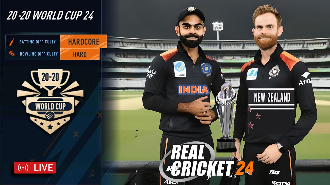 T20 World Cup | New Zealand vs India: Real Cricket 24 New Worldcup 2021 Update Live Match Stream