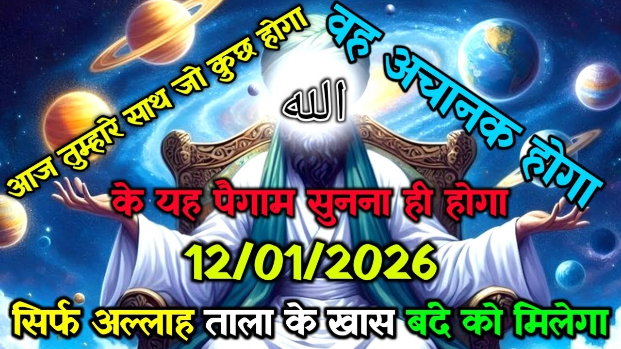 ✅12/01/2026 अल्लाह का पैगामः आज तुम्हारे साथ जो कुछ होगा, वह अचानक होगा। बस 2 मिनट सुनलो।#allah