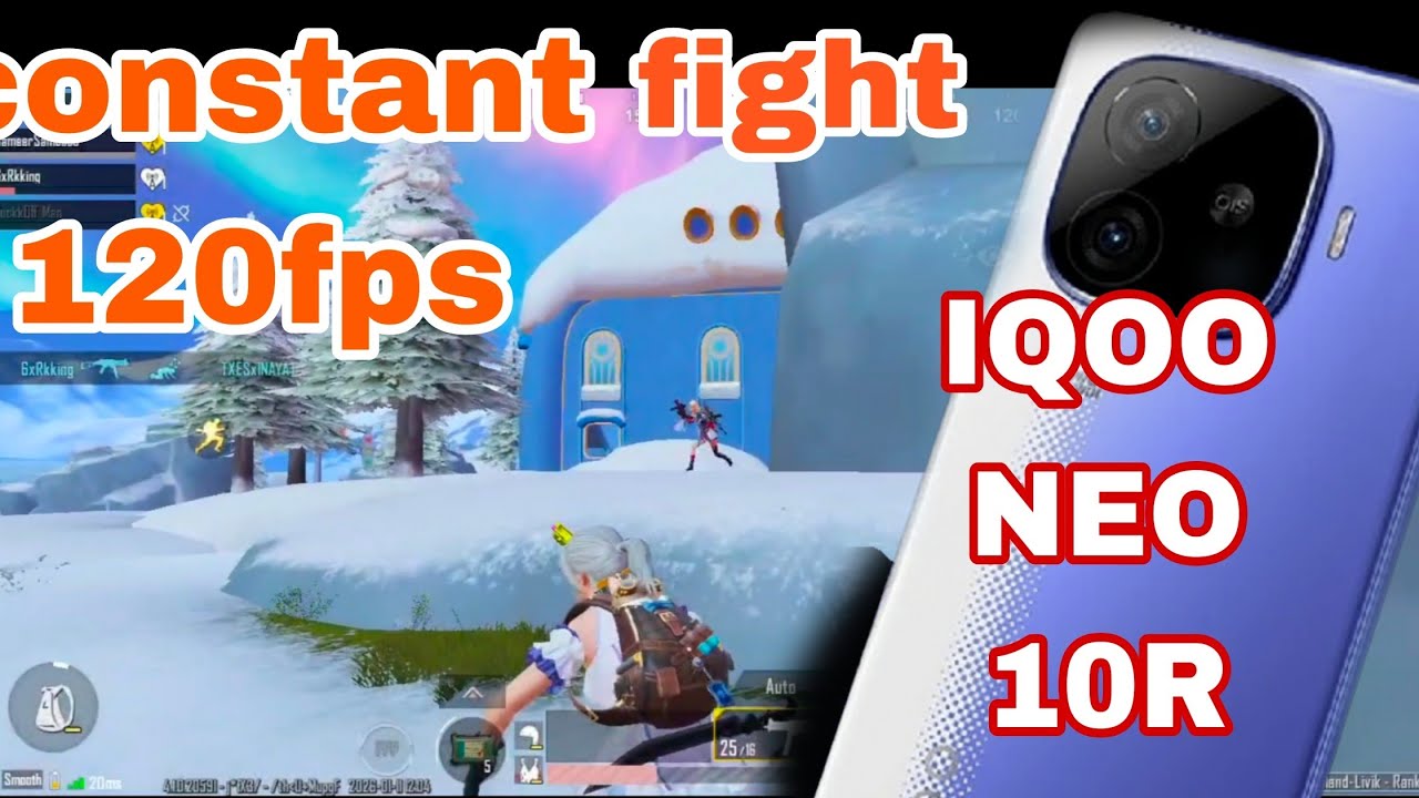 Iqoo Neo 10R Bgmi Gameplay constant 120 fps smooth gameplay 