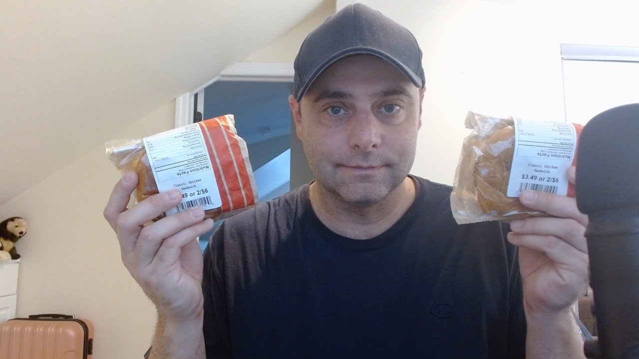 ASMR Eating Gas Station Chicken Sandwiches