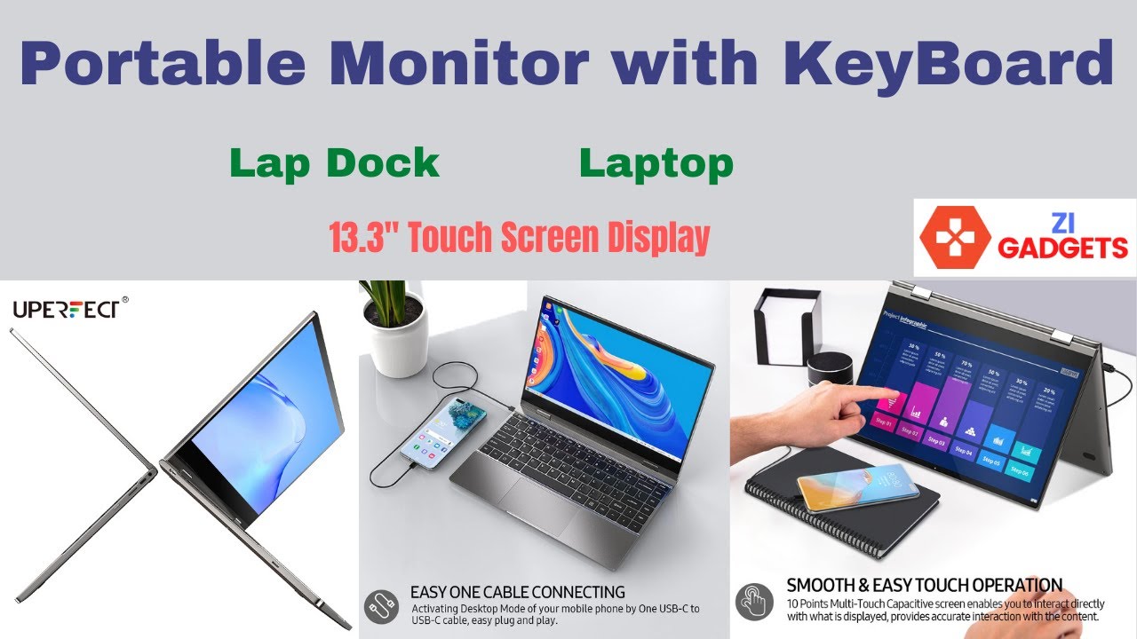 Portable Monitor ~ Lap Dock For SAMSUNG Dex ~ 13.3'' Touch Screen Laptop ~ Android 10 Desktop