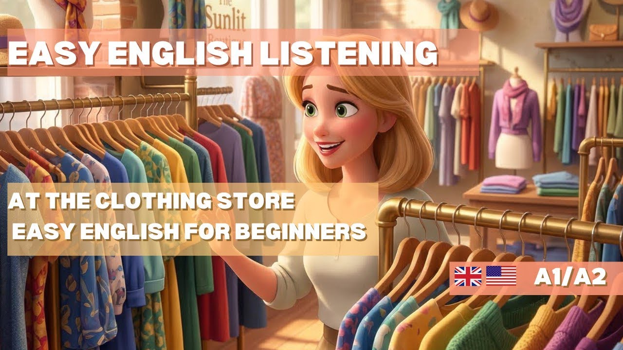 At the Clothing Store | Learn Everyday English Through a Simple Story (A1–A2 Listening Practice)