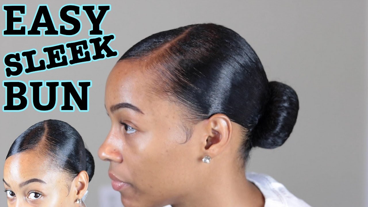 EASY Sleek Low Bun Tutorial On Natural Hair