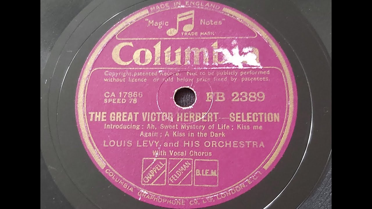 Louis Levy and his Orchestra 'The Great Victor Herbert  Selection' 1939 78 rpm